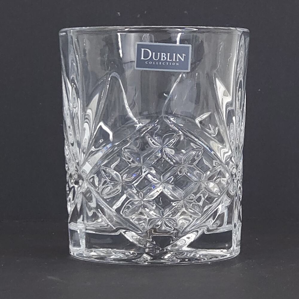 Vtg Shannon Crystal Godinger Dublin Old Fashioned Whiskey Glass Lowball 11oz 4pc